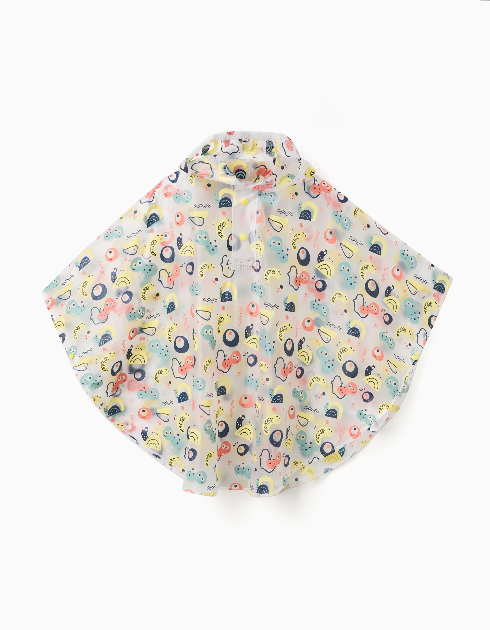 Waterproof hooded poncho with motif for baby boys, transparent | Ziddy KSA