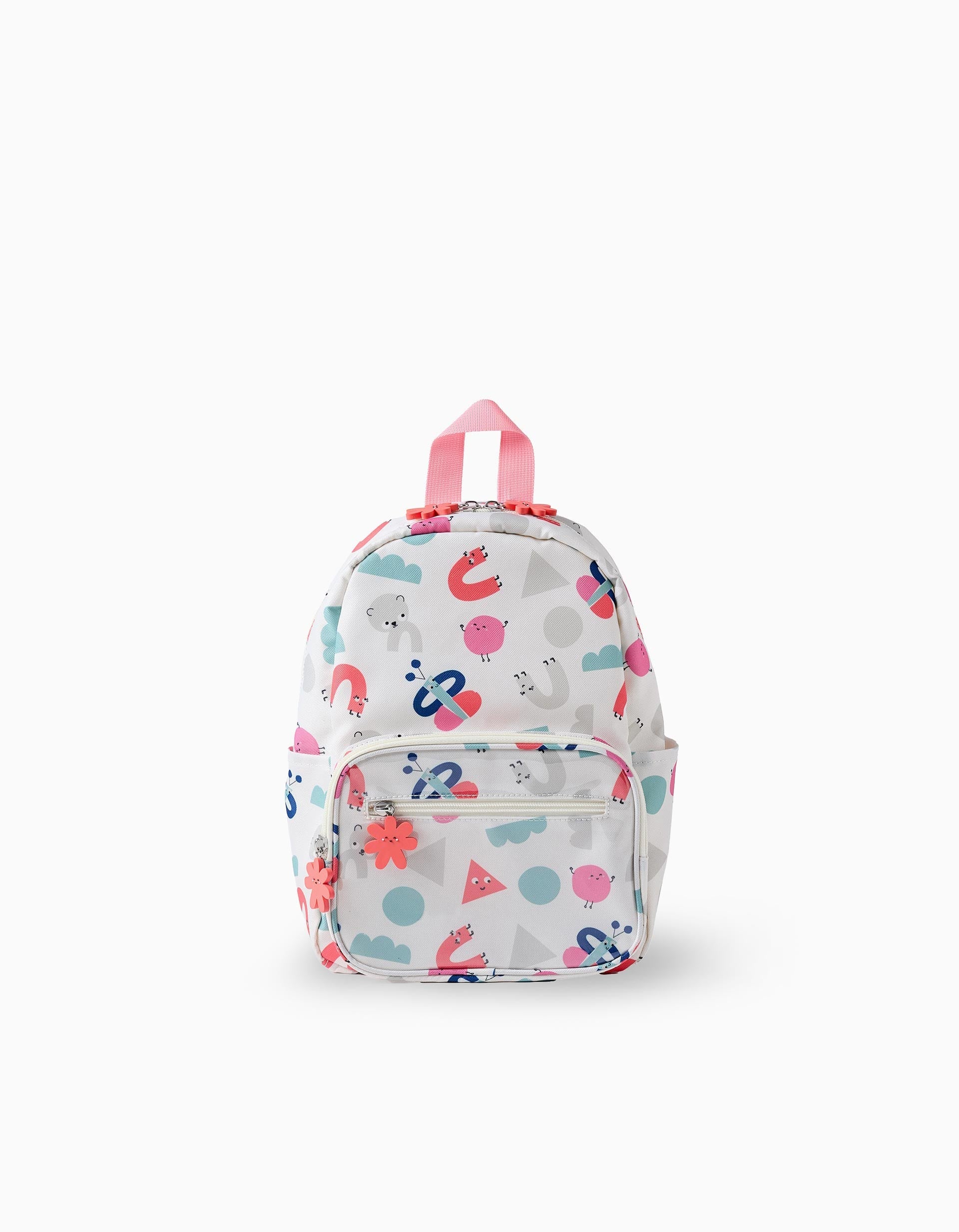 Colourful Patterned Backpack for Babies and Girls, White | Ziddy KSA