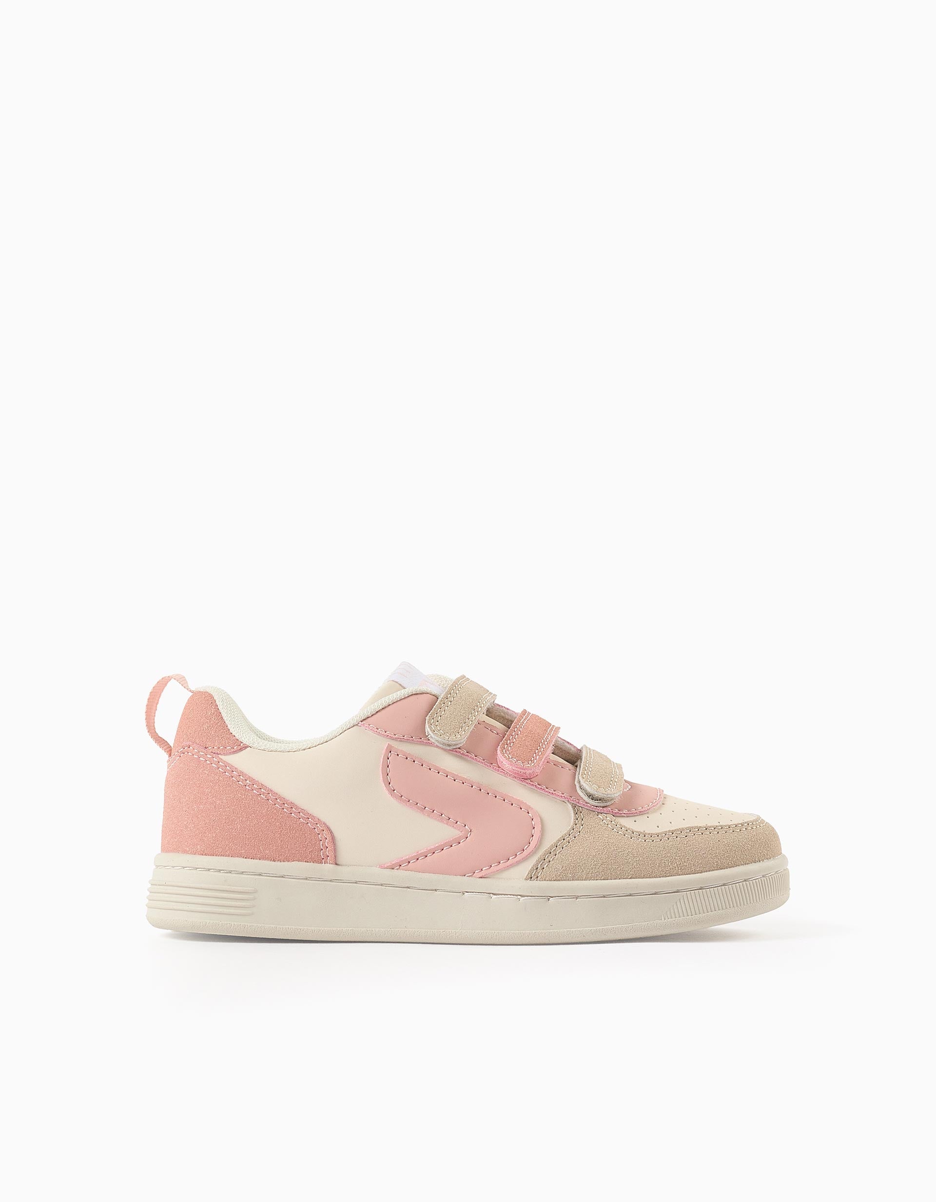 Touch-fastening Trainers for Girls 'ZY Move', Beige/Pink | Ziddy KSA