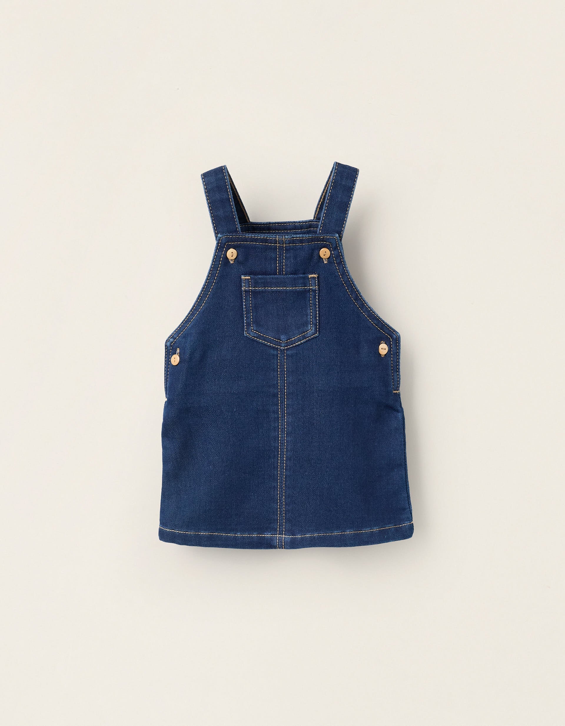 Denim Pinafore Dress for Newborns, Blue | La vie en Rose | KSA