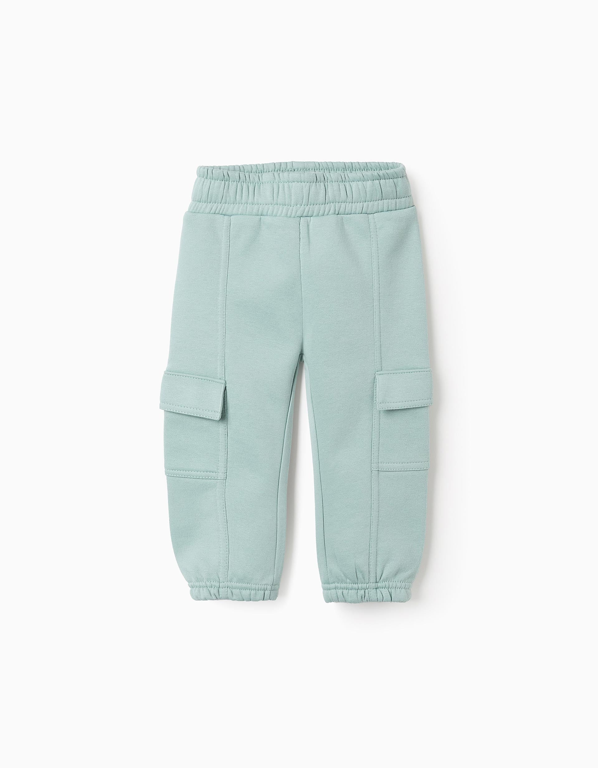 Brushed Joggers with Cargo Pockets for Baby Girls, Green | Ziddy KSA