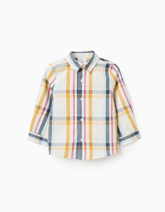 Cotton Shirt with Checkered Pattern for Baby Boys 'B&S', Multicolour