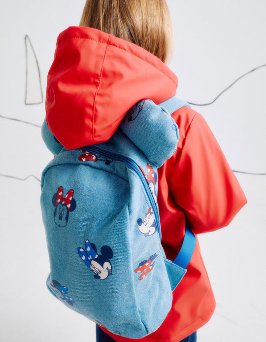 Denim Backpack with Ears for Baby Girls 'Minnie', Blue