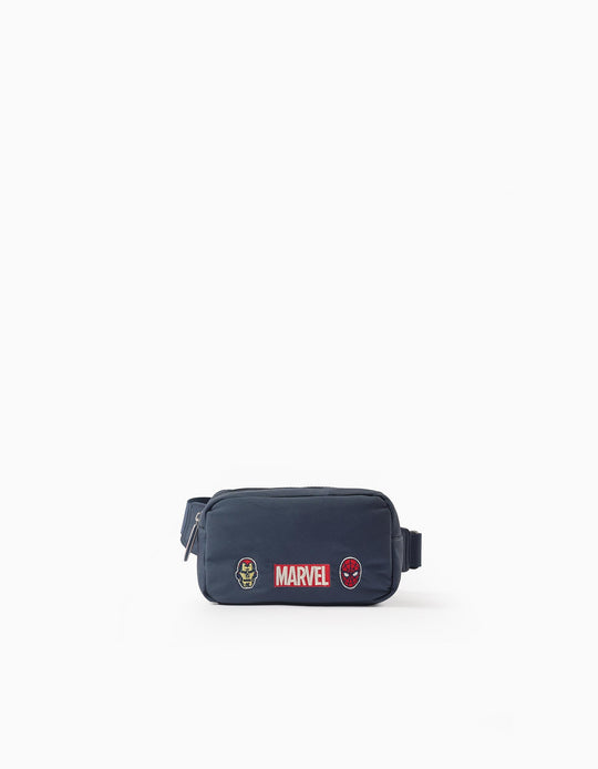 Waist Bag with Marvel Embroidery for Boys, Dark Blue