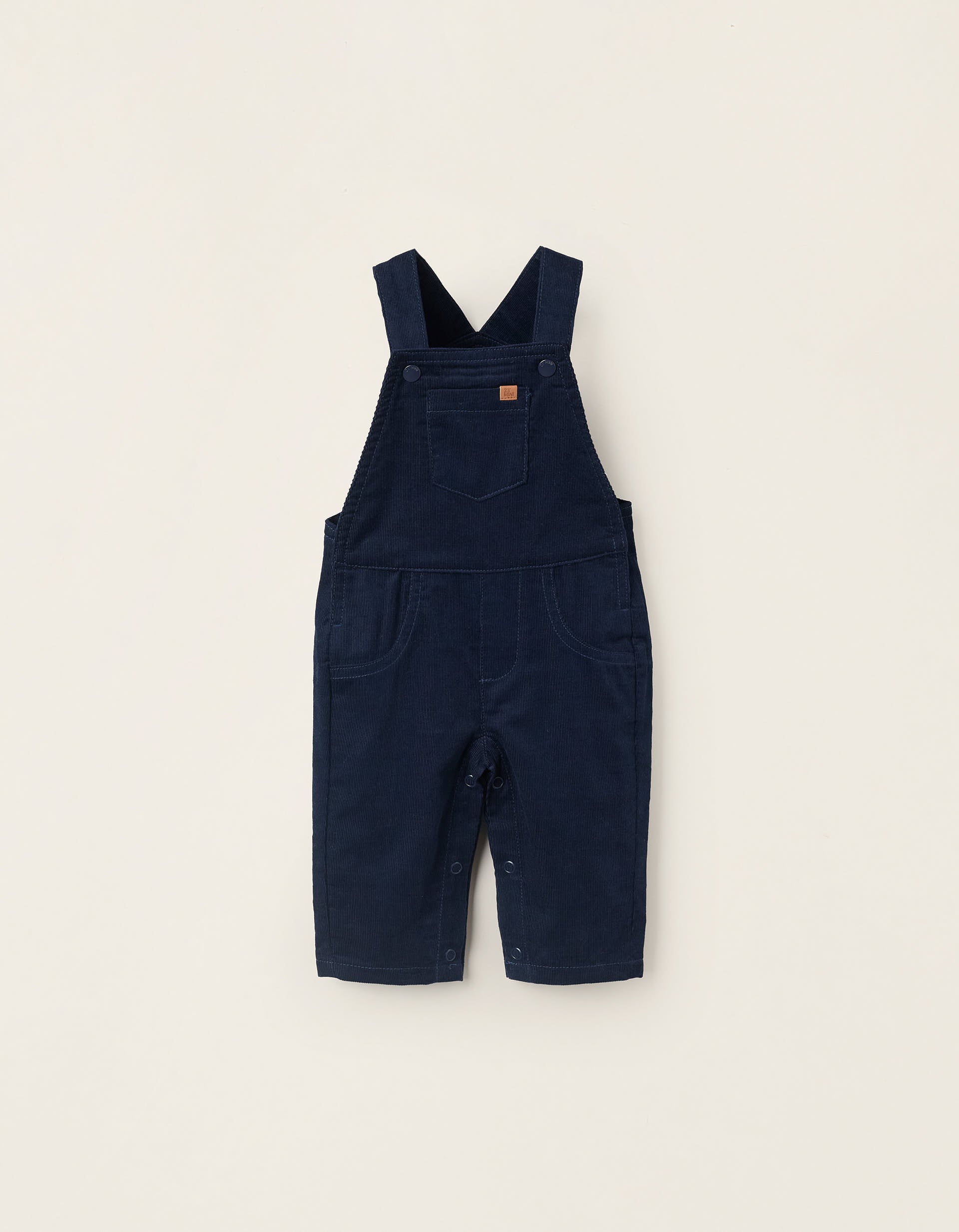 Corduroy Cotton Dungarees for Newborns, Dark Blue | Ziddy KSA