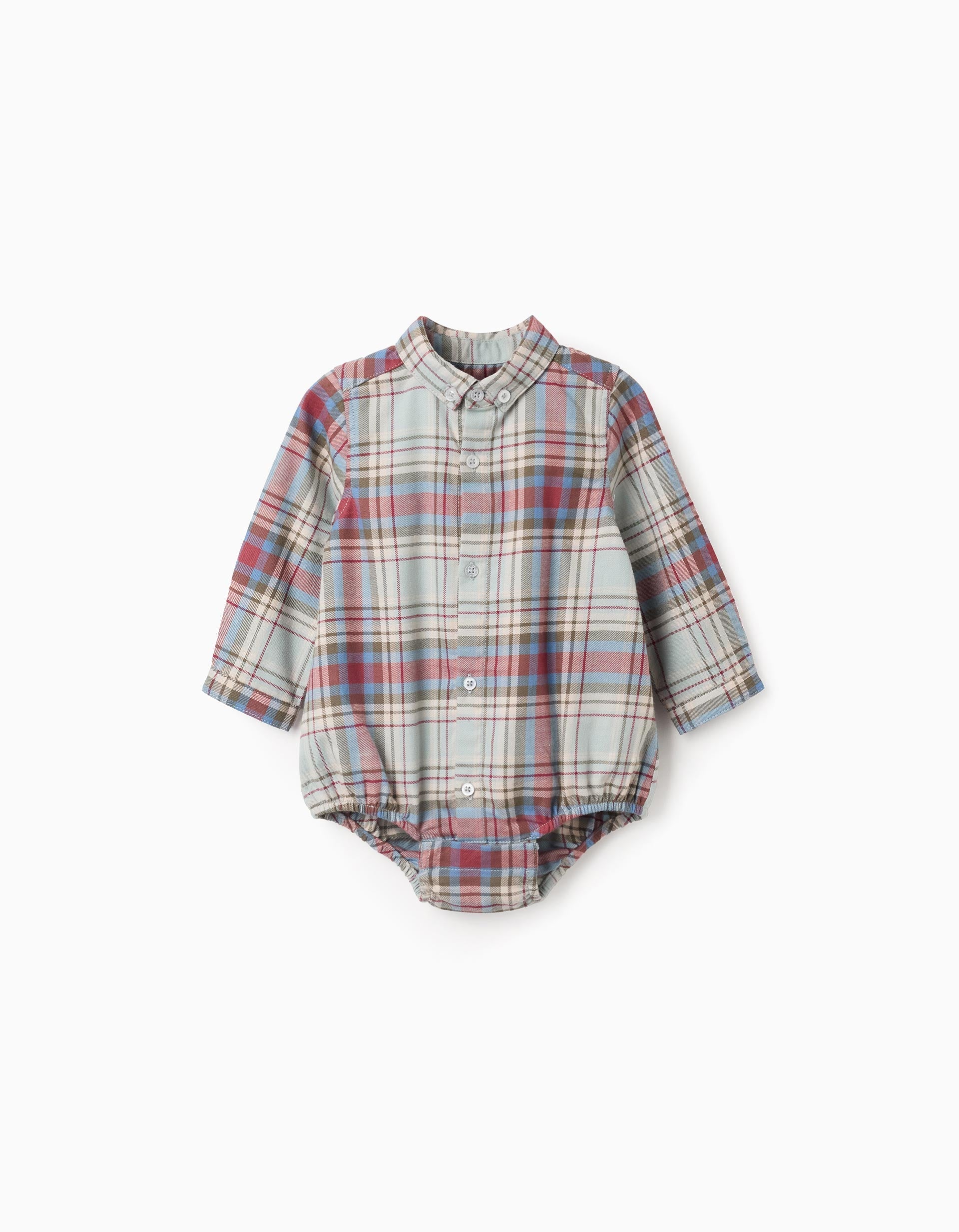 Body-shirt with check pattern 'B&S' for newborn boys, multicolour | Ziddy KSA