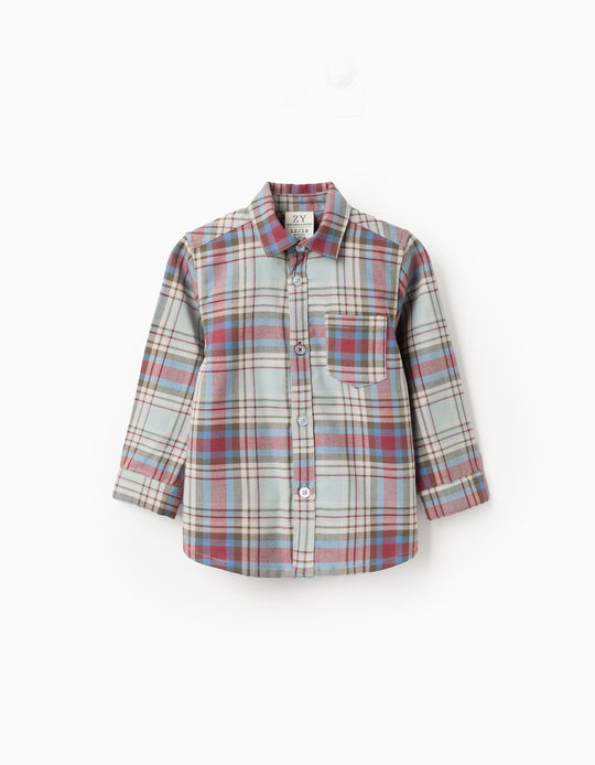 Comfortable plaid shirt for baby, green