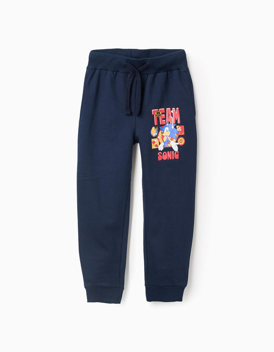 بنطال رياضي قطن للأولاد "Sonic & Friends"، أزرق داكن