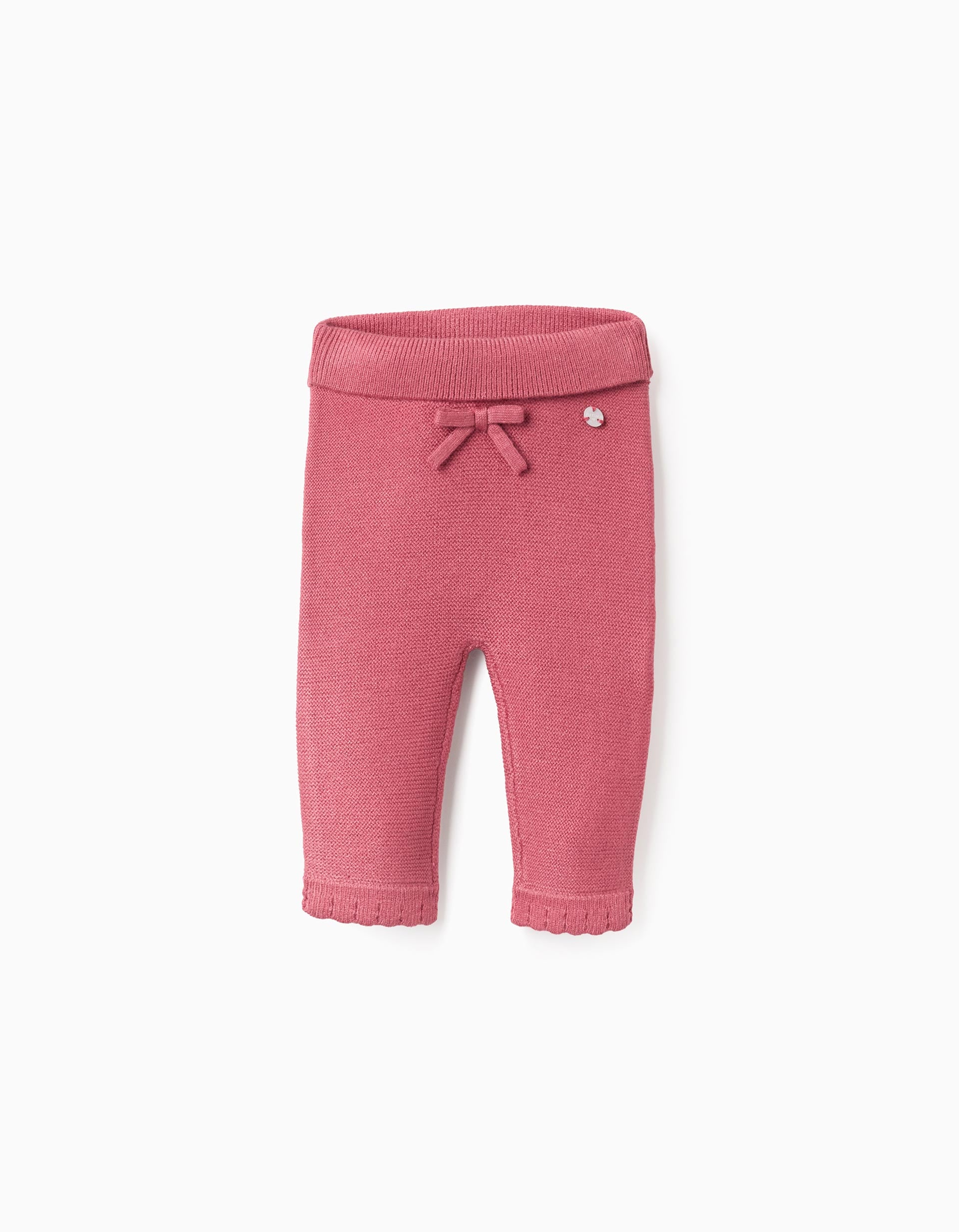 Knitted Trousers with Bow for Newborn Girls, Pink | La vie en Rose | KSA