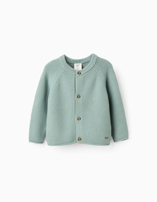 Cardigan with Rolled Edges for Baby Boys, Green