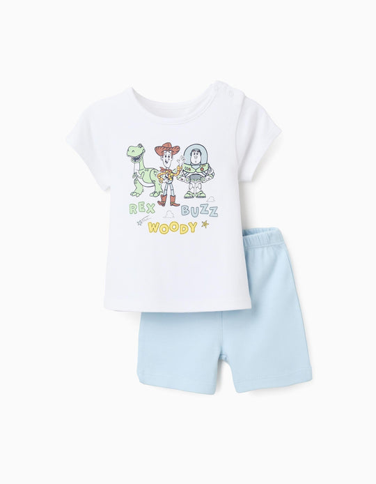 Short Cotton Pyjama for Baby Boys 'Toy Story', White/Blue