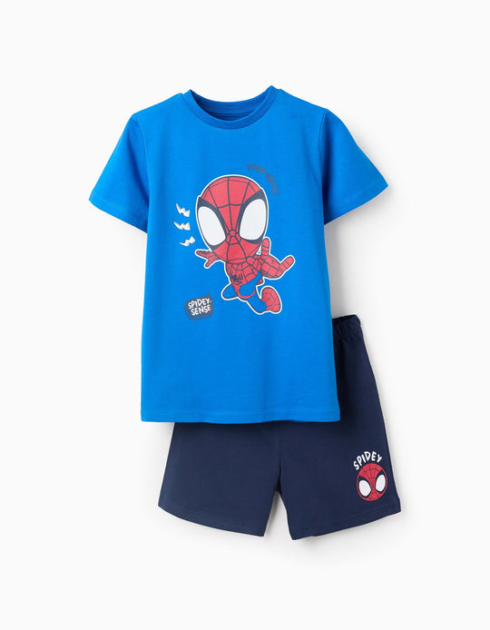 Cotton Pyjamas for Baby and Boys 'Spidey', Blue