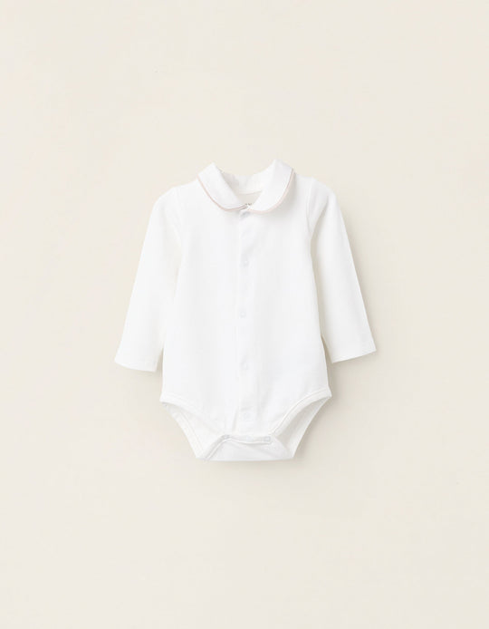 Jersey Bodysuit-Shirt for Newborns, White