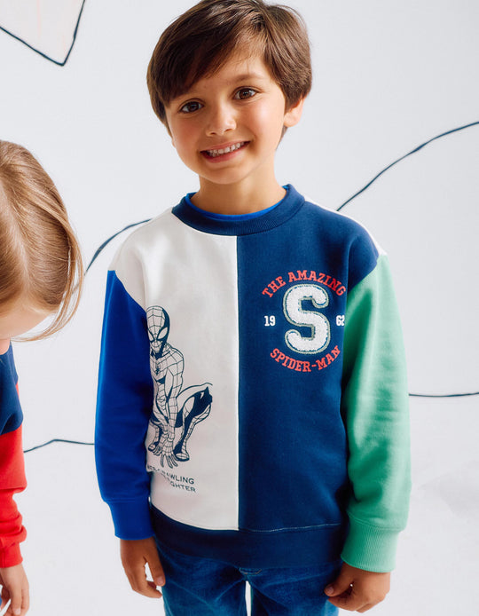 Cotton sweatshirt for boys 'Spider-Man', multicolour