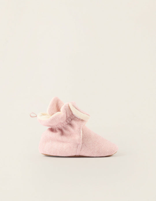 Flexible Boots with Fleece Lining for Newborn Girls, Pink