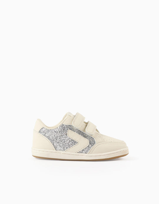 أحذية رياضية لامعة للرضع البنات "ZY Move"، بيج