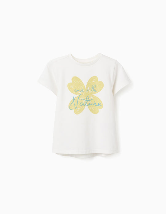 تيشيرت قطن بأكمام قصيرة، أبيض، 11/12 سنة