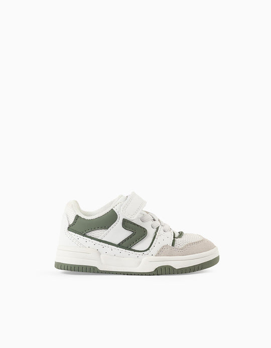 حذاء رياضي بإغلاق لاصق للرضع الأولاد "ZY Move"، أبيض/أخضر