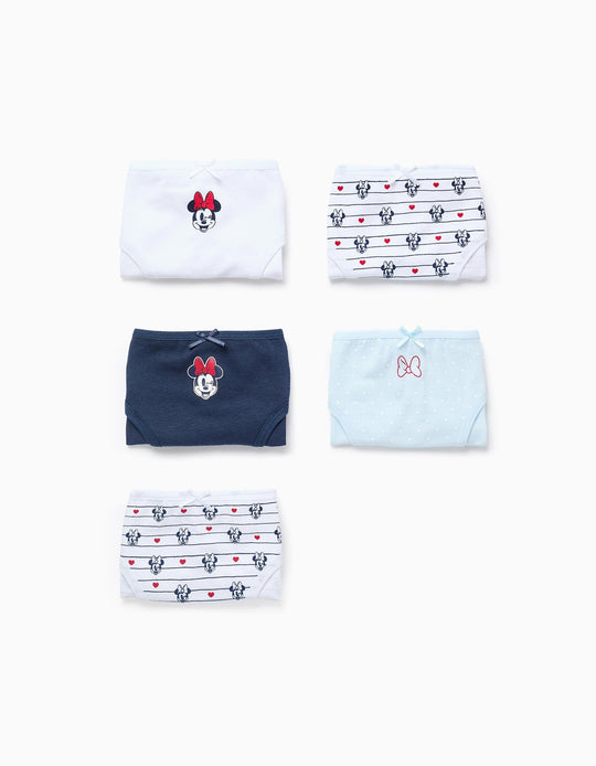 عبوة 5 كِلنات للفتيات "Minnie"، أبيض/أزرق