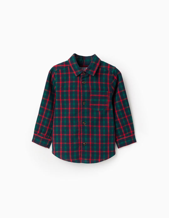 Long-sleeve checked cotton shirt 'B&S' for baby boys, multicolour