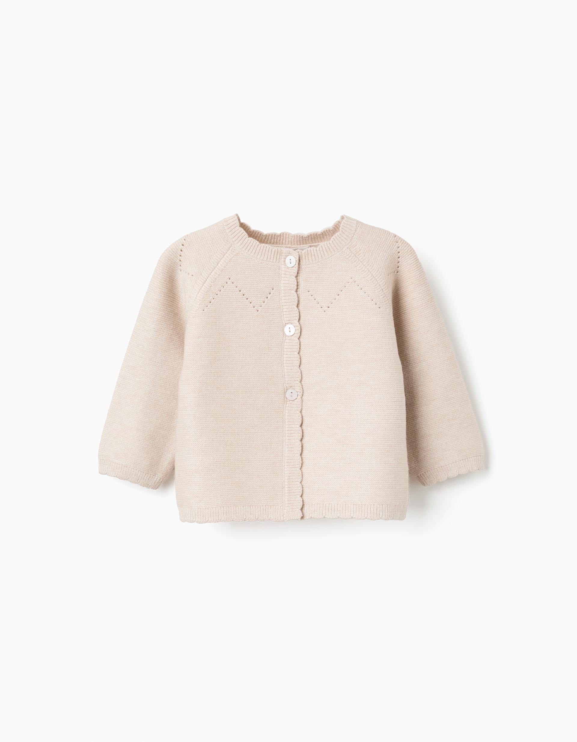 CARDIGAN KNIT, LIGHT BEIGE, 0/0M | Ziddy KSA