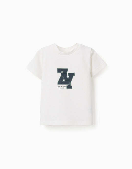 SS TSHIRT JERSEY, WHITE, 6/9M