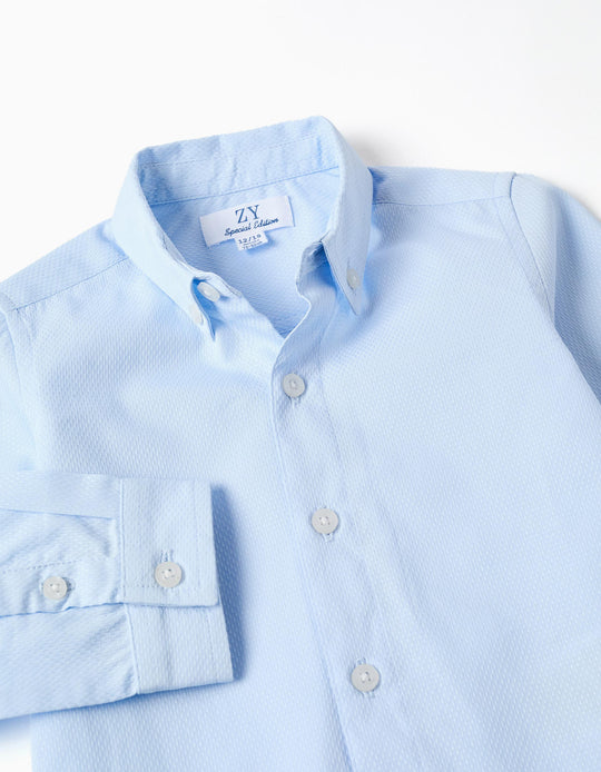LS SHIRT DOBBY  LIGHT BLUE