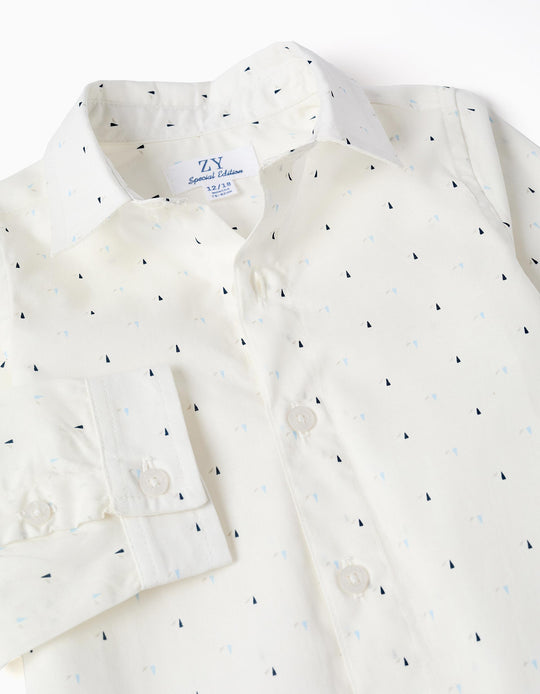 LS SHIRT POPLIN CO  WHITE
