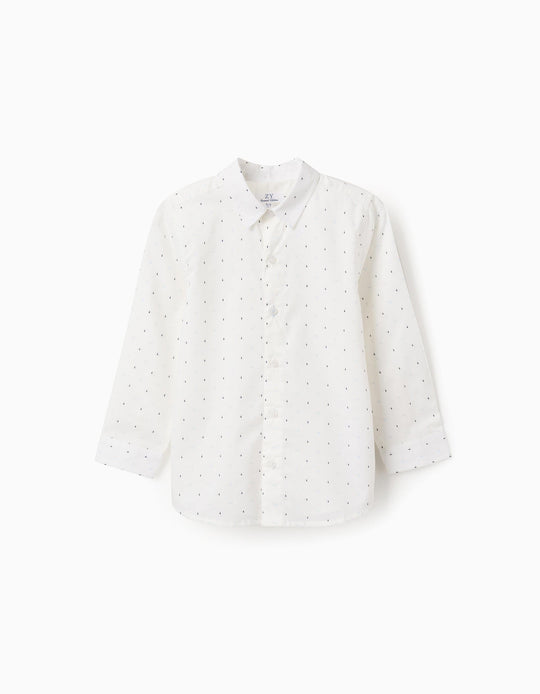 LS SHIRT POPLIN CO  WHITE