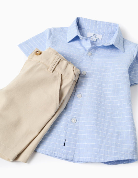 SET SHIRT SHORT  LIGHT BEIGE