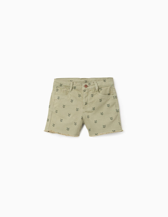 SHORTS TWILL AOP, DARK GREEN, 9/10