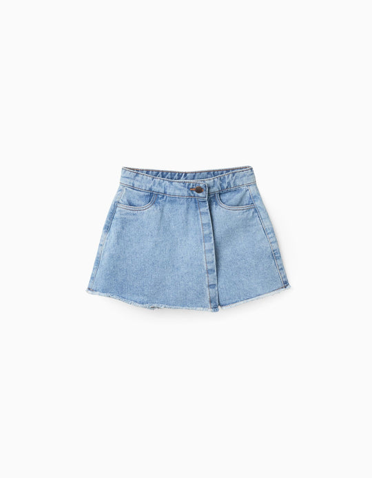 DENIM SKORT, BLUE, 7/8