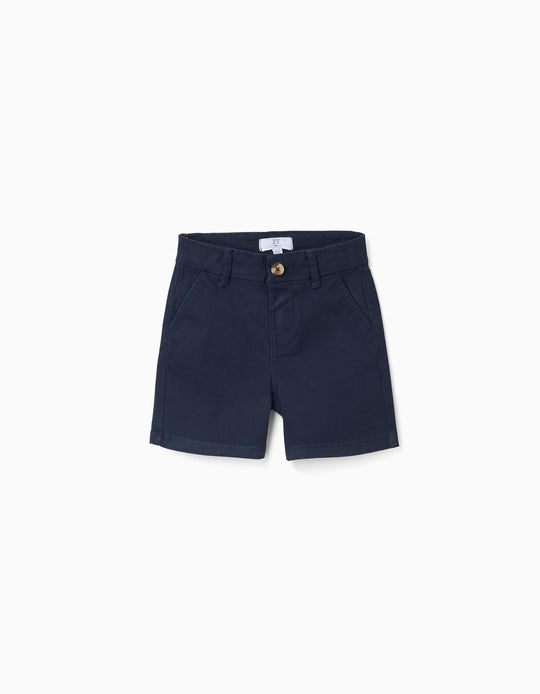 SHORTS CHINO TWILL For BABY BOY DARK BLUE