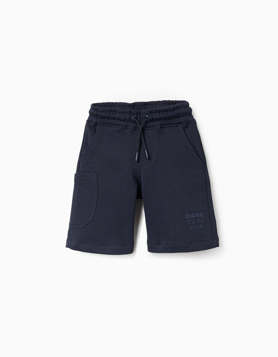 SHORT FLEECE For  BOY DARK BLUE