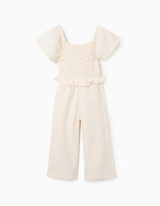 OVERALL EMBROIDERY  LIGHT BEIGE