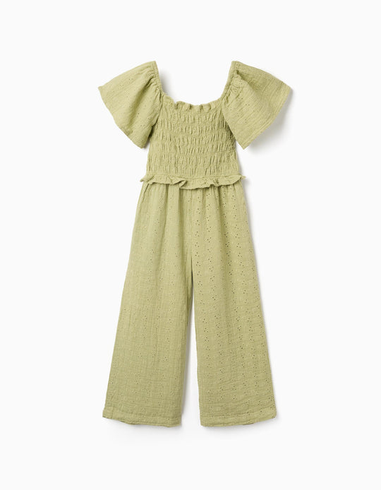 OVERALL EMBROIDERY, LIGHT GREEN, 3/4