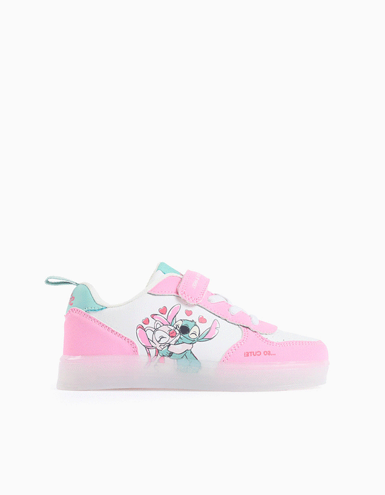 Light-up trainers with Stitch print for girls  white/pink/blue