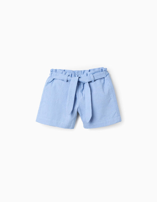 SHORT EMBROIDERY For  GIRL LIGHT BLUE