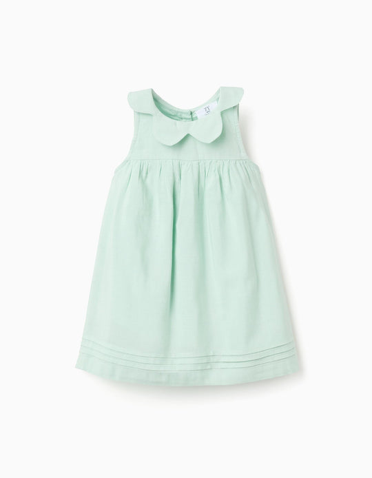 SleeveleDreIn Cotton And Linen For Baby Girls Light Green