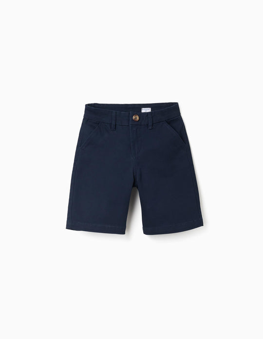 CHINO SHORTS TWILL, NIGHT BLUE, 3/4