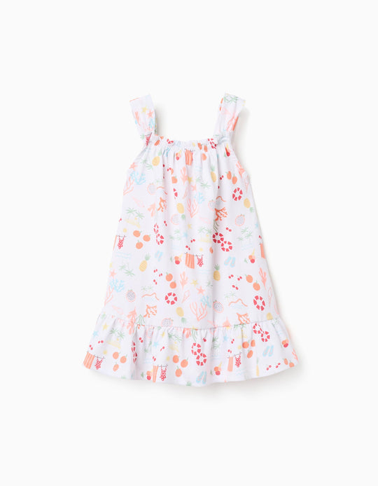 Ss Dress Aop Jersey, White
