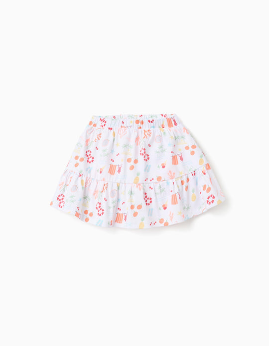 Skort Slub Jersey, White