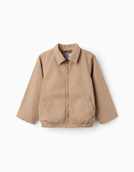 JACKET HEAVY POPLIN DARK BEIGE