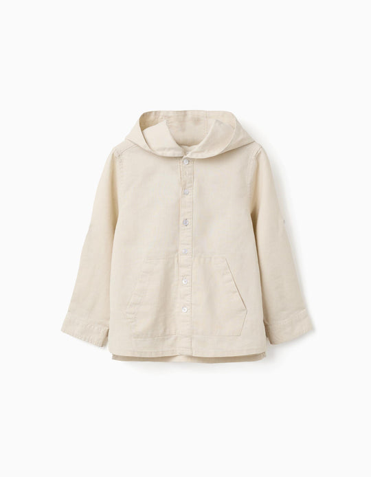 LS SHIRT LINEN, LIGHT BEIGE, SMS