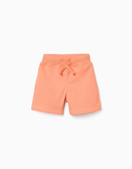 Fleece Shorts With Drawstring For Baby Boys Orange