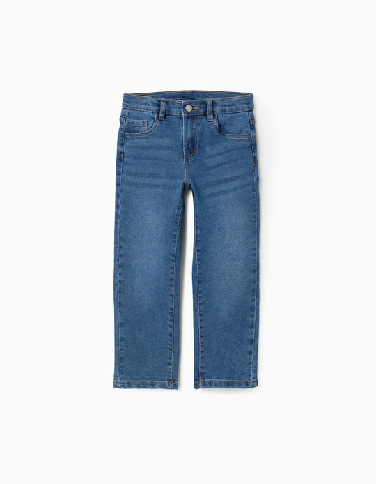 Straight fit denim trousers for boys, blue