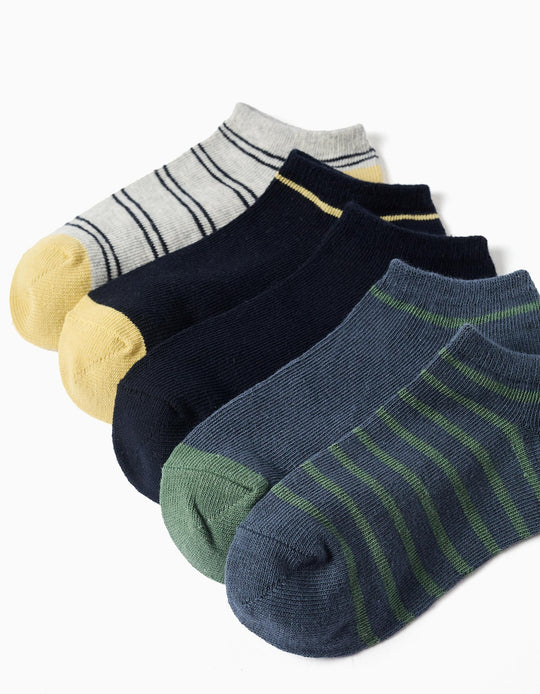 Pack of 5 ankle socks with contrasting details for boys  multicolour