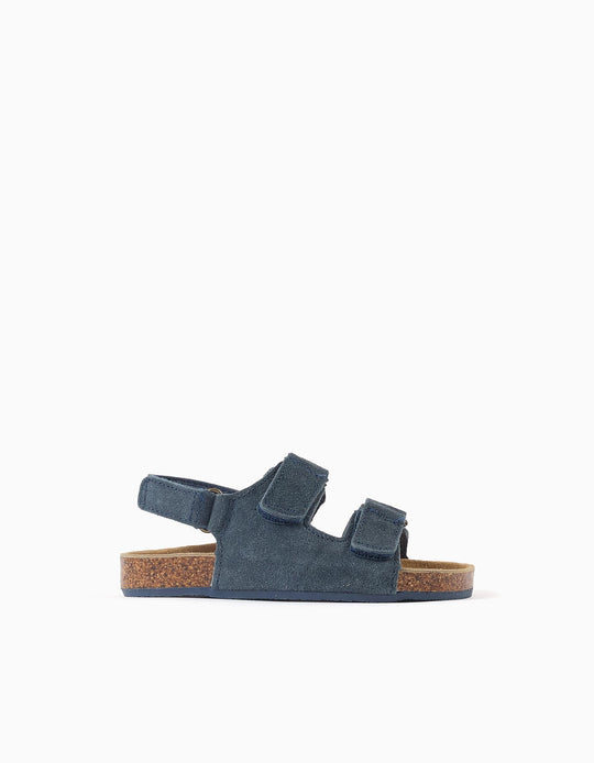 Cork Sandal Leather Night Blue