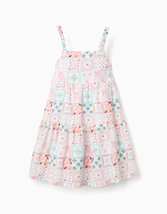 Ss Dress Aop Tiles, White