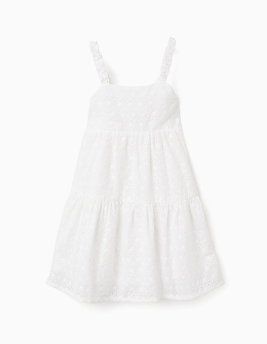 Ss Dress Embroidery, White